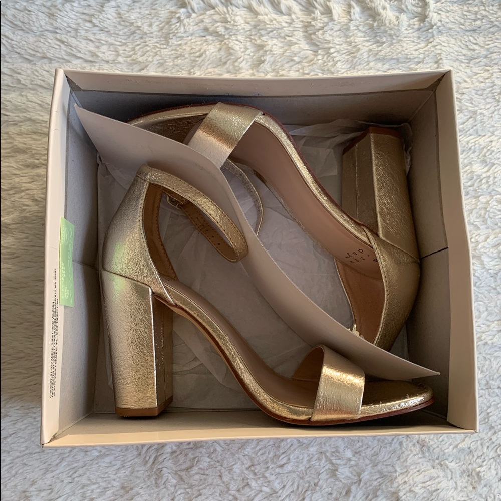 Gold block heels